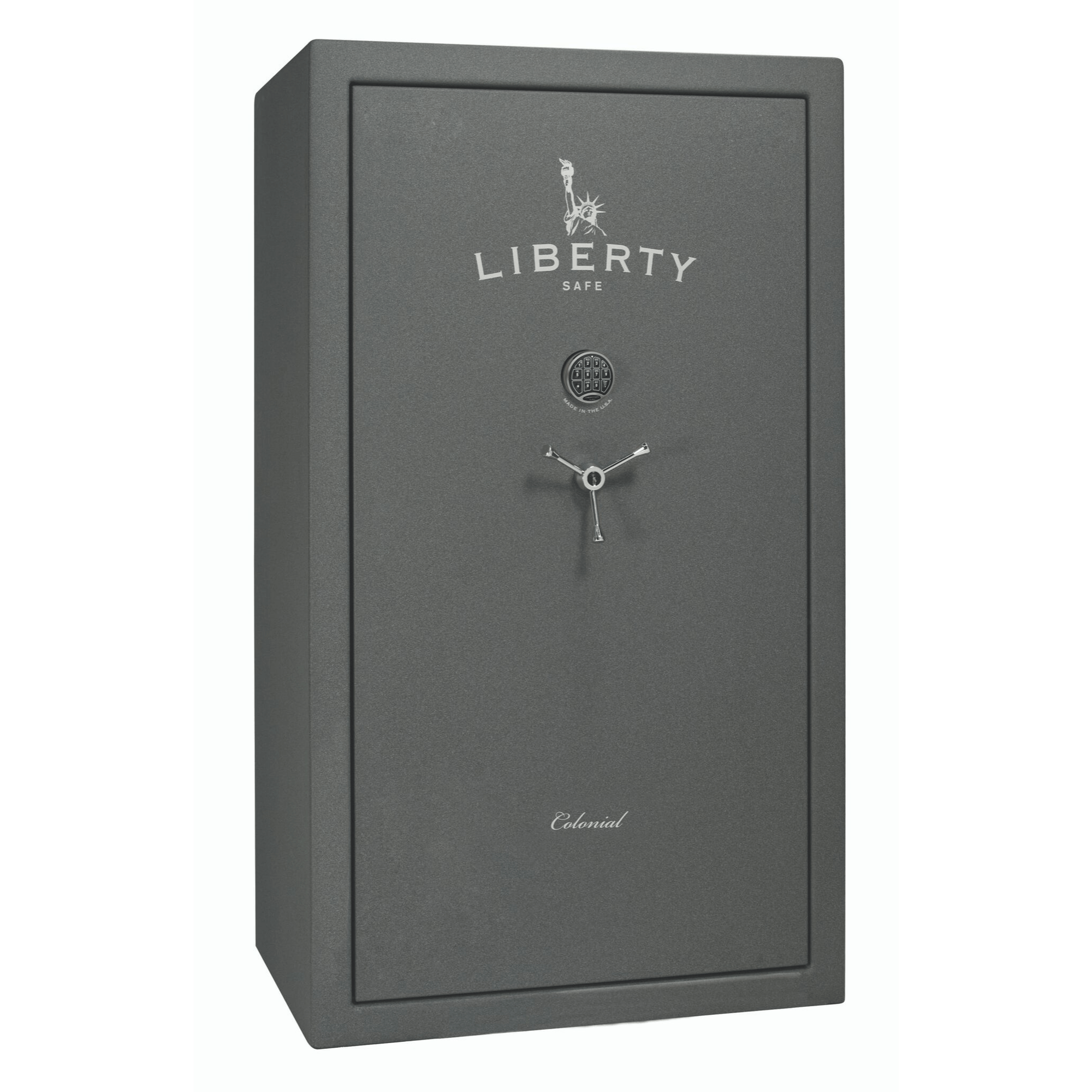 Colonial 50 | Level 4 Security | 75 Minute Fire Protection | Textured Granite Chrome Electronic Lock | Dimensions: 72.5" H x 42" W x 27.5" D - Closed Door