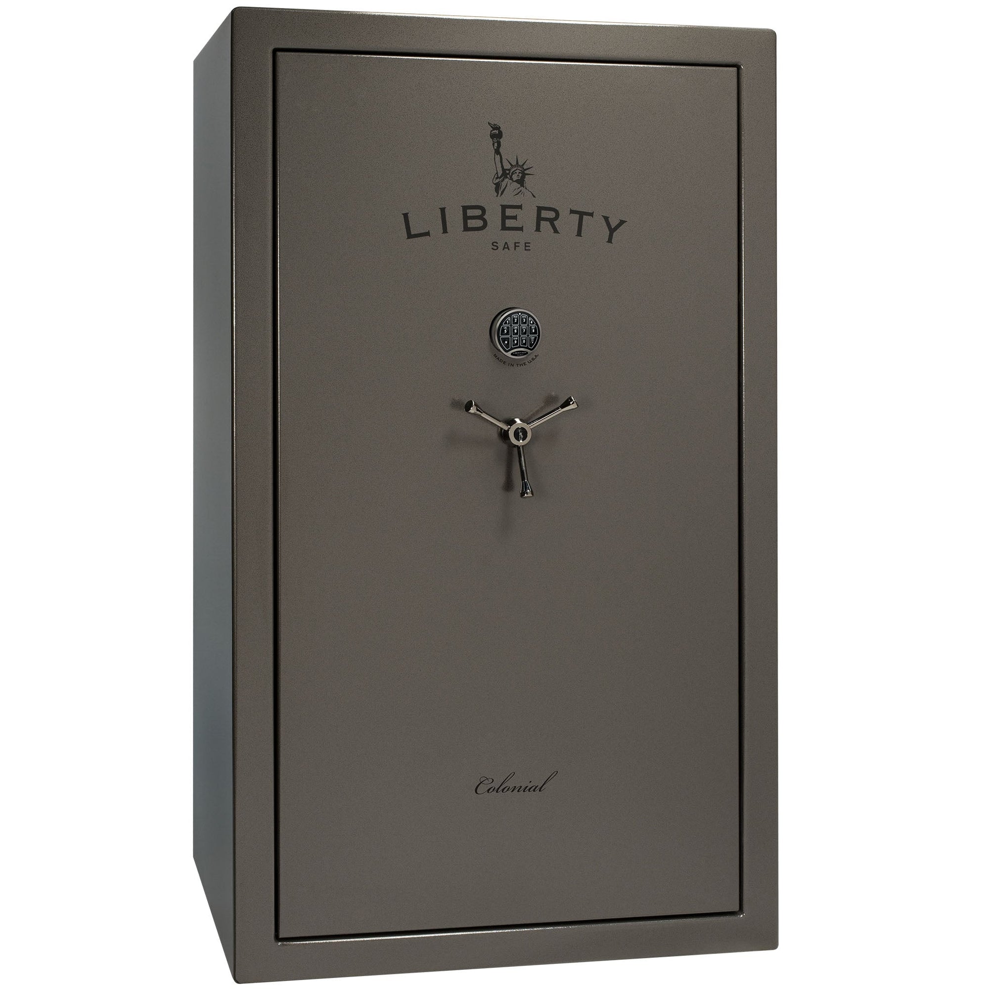 Colonial 50 | Level 4 Security | 75 Minute Fire Protection | 30 | DIMENSIONS: 72.5"(H) X 42"(W) X 27.5"(D) | Gray Marble Elock – Closed
