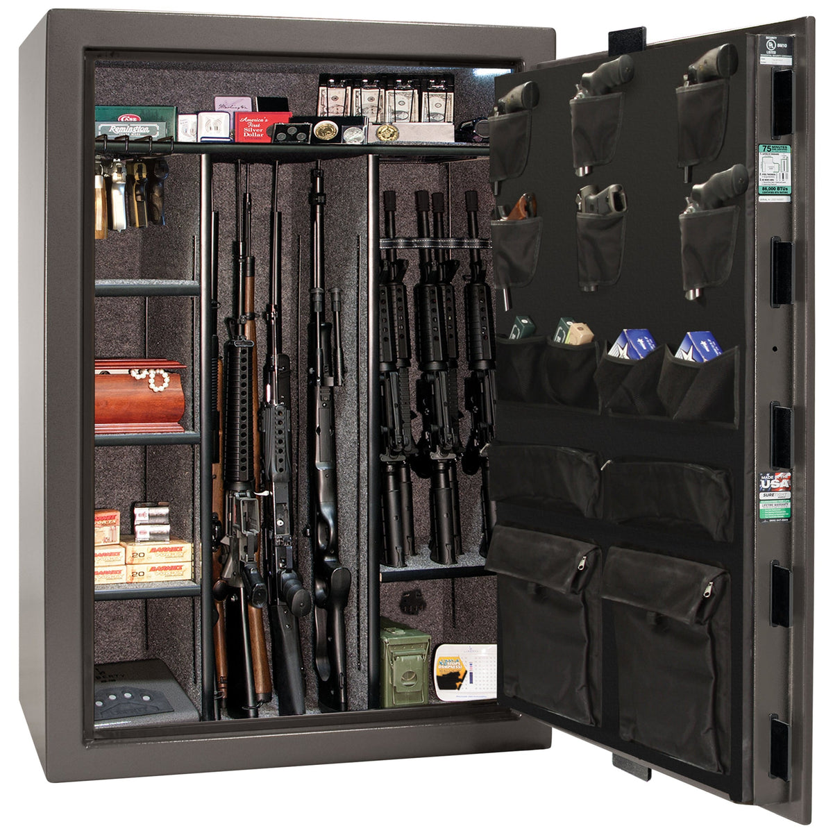 Colonial Series | Level 4 Security | 75 Minute Fire Protection | 35 | DIMENSIONS: 60.5"(H) X 42”(W) X 22"(D*) | Gray Marble | Electronic Lock - open